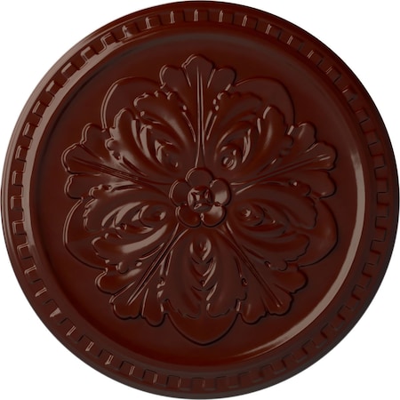Ekena Millwork Emeryville Ceiling Medallion, Hand-Painted Brushed Mahogany, 16 7/8"OD x 5/8"P CM16ERBMF